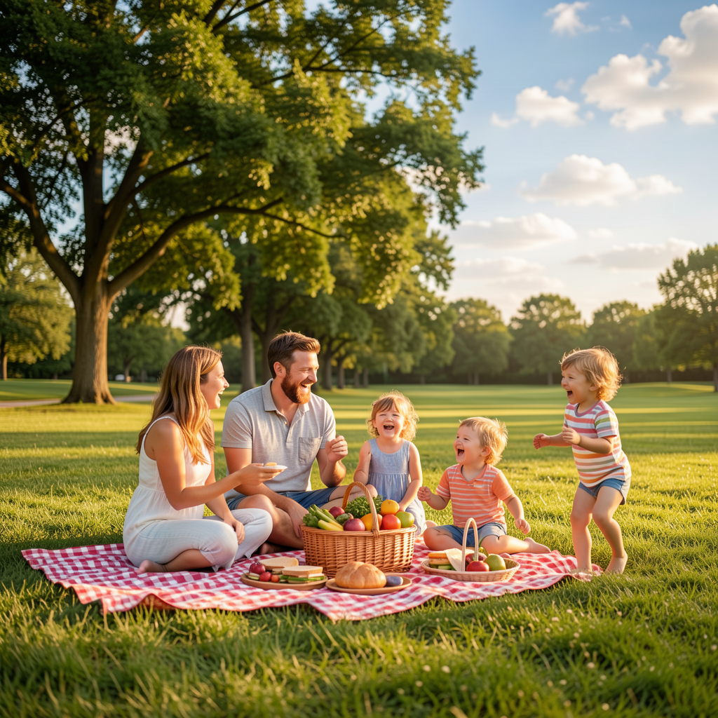 Family enjoying a chemical-free yard